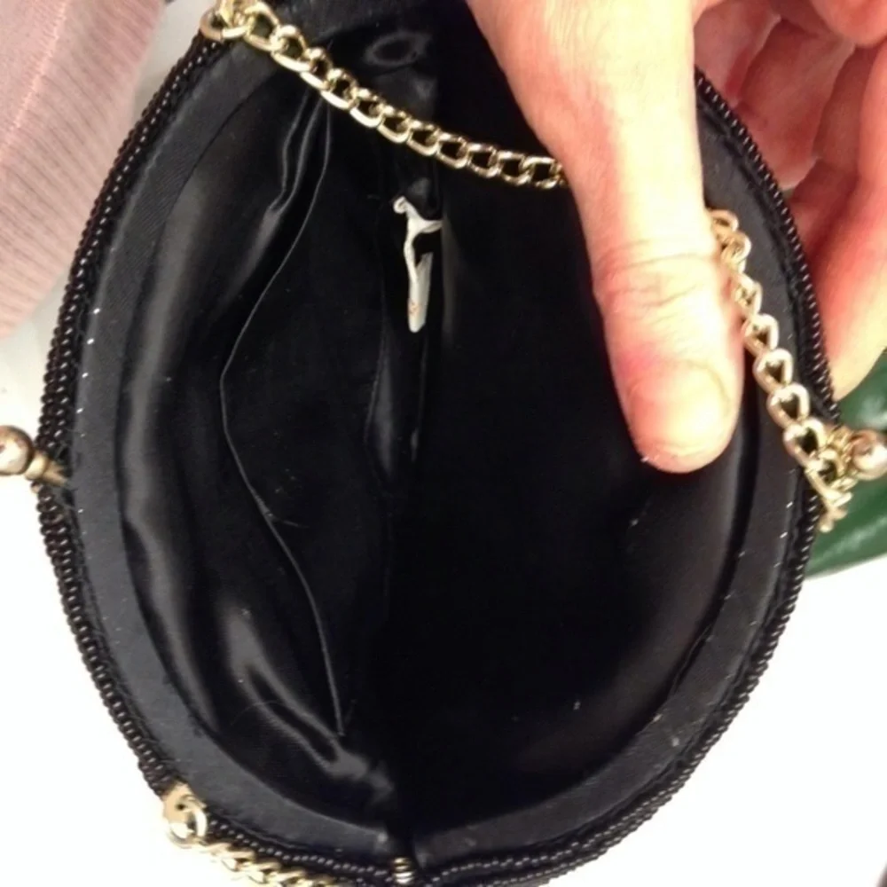 WALBORG VINTAGE BEADED Black evening clutch BAG